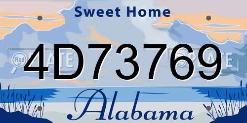4D73769 Alabama License Plate