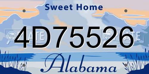 4D75526 Alabama License Plate