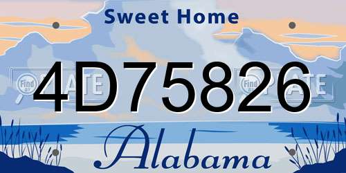4D75826 Alabama License Plate