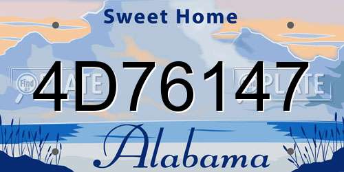 4D76147 Alabama License Plate