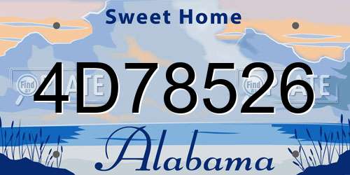 4D78526 Alabama License Plate
