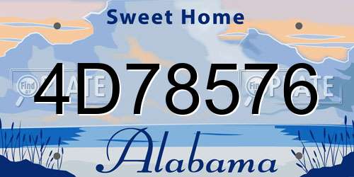 4D78576 Alabama License Plate