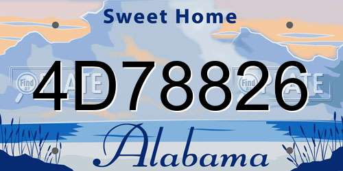 4D78826 Alabama License Plate