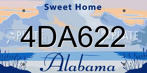 4DA622 Alabama License Plate