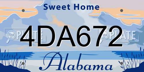 4DA672 Alabama License Plate