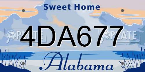 4DA677 Alabama License Plate