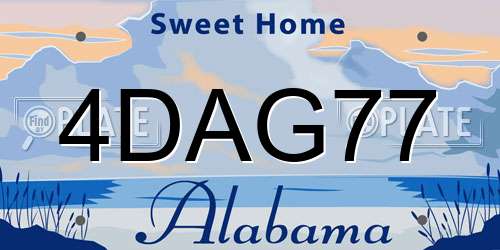 4DAG77 Alabama License Plate