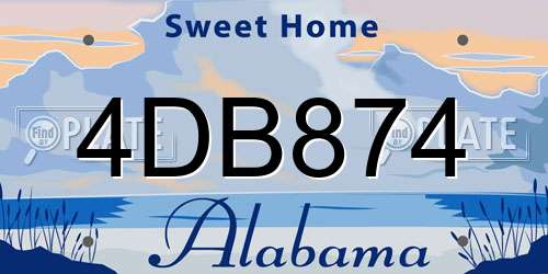 4DB874 Alabama License Plate