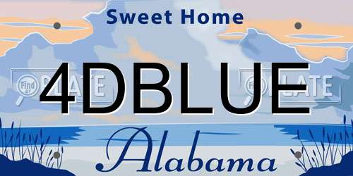 4DBLUE Alabama License Plate
