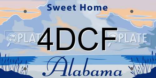 4DCF Alabama License Plate