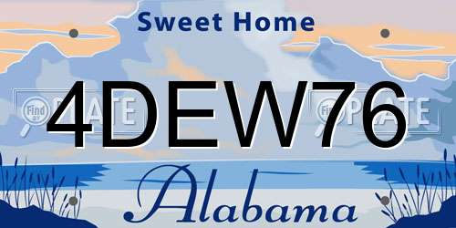 4DEW76 Alabama License Plate