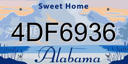 4DF6936 Alabama License Plate