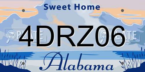 4DRZ06 Alabama License Plate