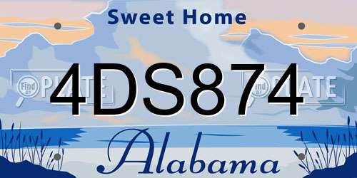 4DS874 Alabama License Plate