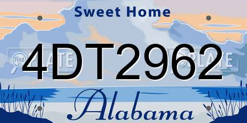 4DT2962 Alabama License Plate