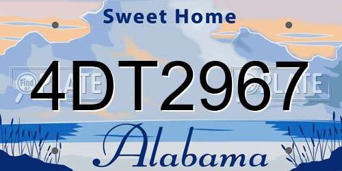 4DT2967 Alabama License Plate