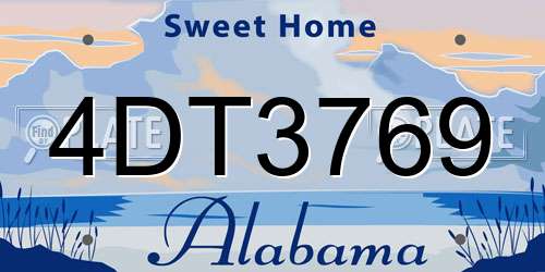 4DT3769 Alabama License Plate