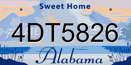 4DT5826 Alabama License Plate