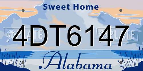4DT6147 Alabama License Plate