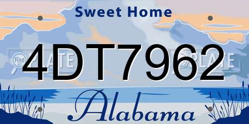4DT7962 Alabama License Plate