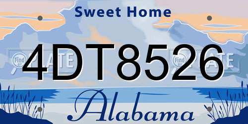 4DT8526 Alabama License Plate