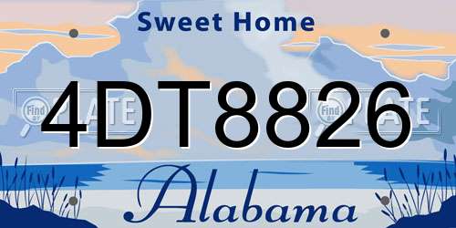 4DT8826 Alabama License Plate