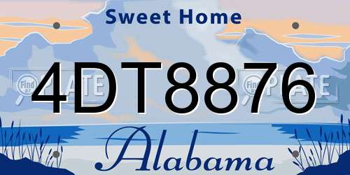 4DT8876 Alabama License Plate