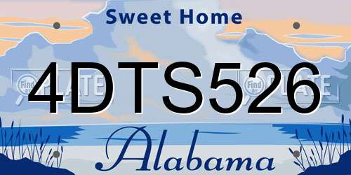 4DTS526 Alabama License Plate