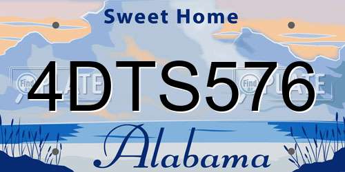 4DTS576 Alabama License Plate