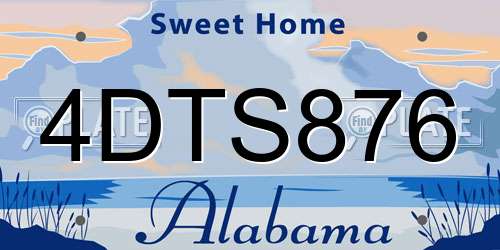 4DTS876 Alabama License Plate