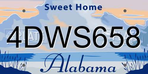 4DWS658 Alabama License Plate