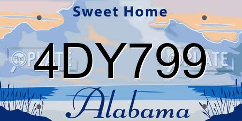 4DY799 Alabama License Plate