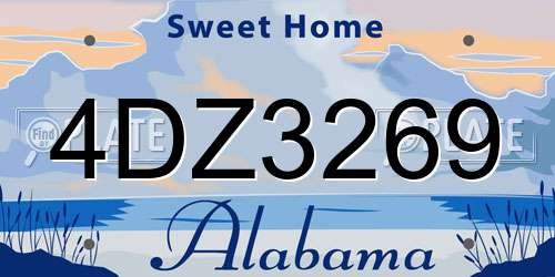 4DZ3269 Alabama License Plate