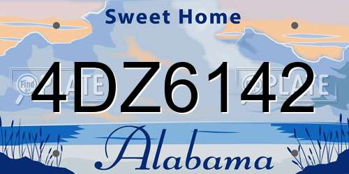 4DZ6142 Alabama License Plate