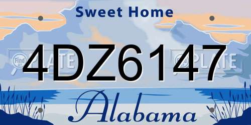 4DZ6147 Alabama License Plate