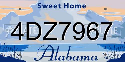 4DZ7967 Alabama License Plate