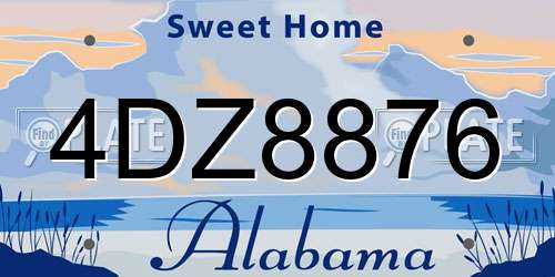4DZ8876 Alabama License Plate