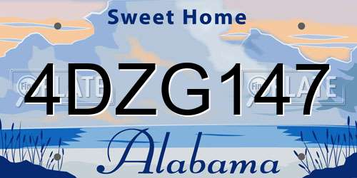 4DZG147 Alabama License Plate