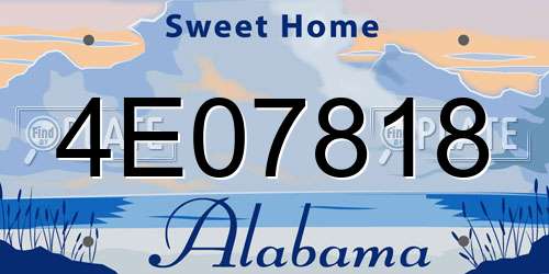 4E07818 Alabama License Plate