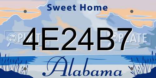 4E24B7 Alabama License Plate
