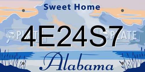 4E24S7 Alabama License Plate