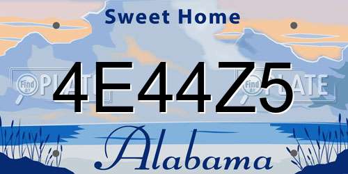 4E44Z5 Alabama License Plate