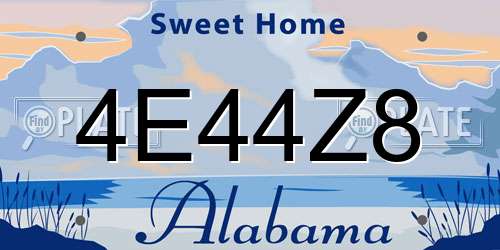4E44Z8 Alabama License Plate