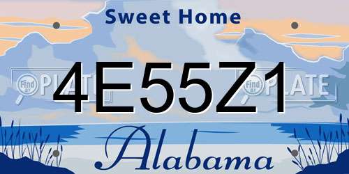 4E55Z1 Alabama License Plate