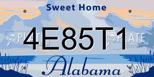 4E85T1 Alabama License Plate