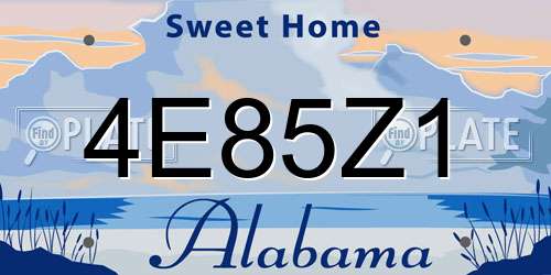 4E85Z1 Alabama License Plate