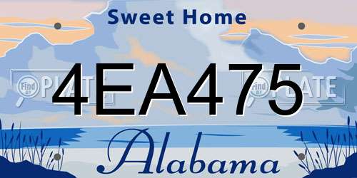 4EA475 Alabama License Plate