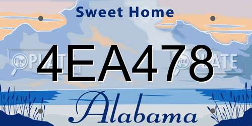 4EA478 Alabama License Plate