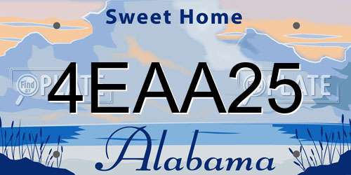 4EAA25 Alabama License Plate