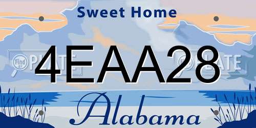 4EAA28 Alabama License Plate